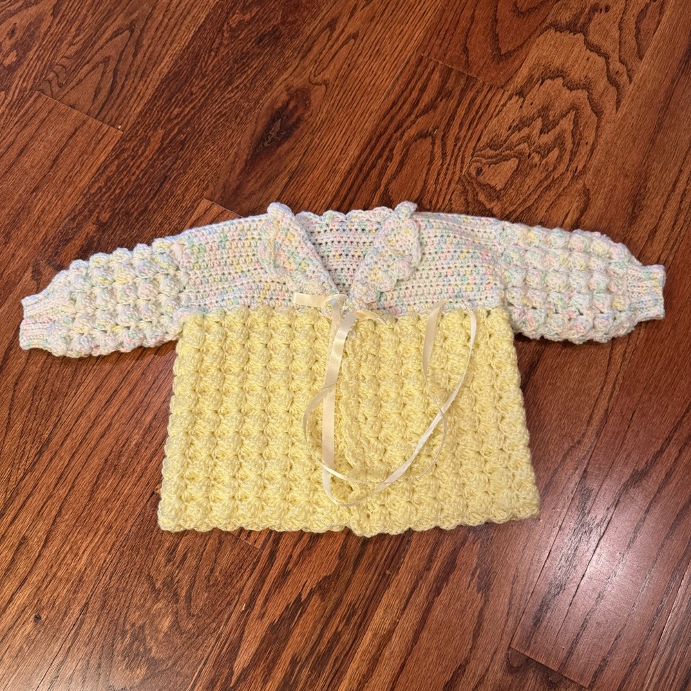 Handmade Crochet Baby Sweater - Never worn